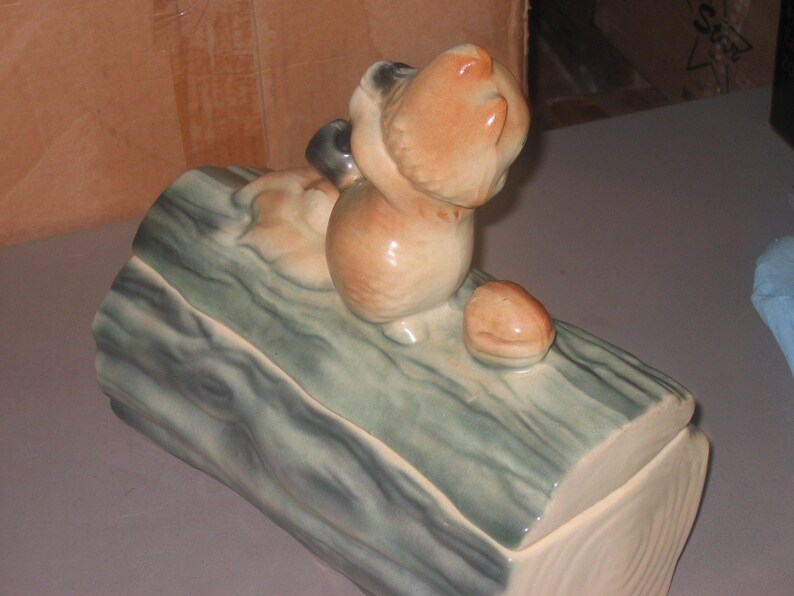 Squirrel on a Log Cookie Jar