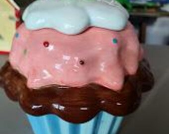 Strawberry Cupcake Cookie Jar - Etsy