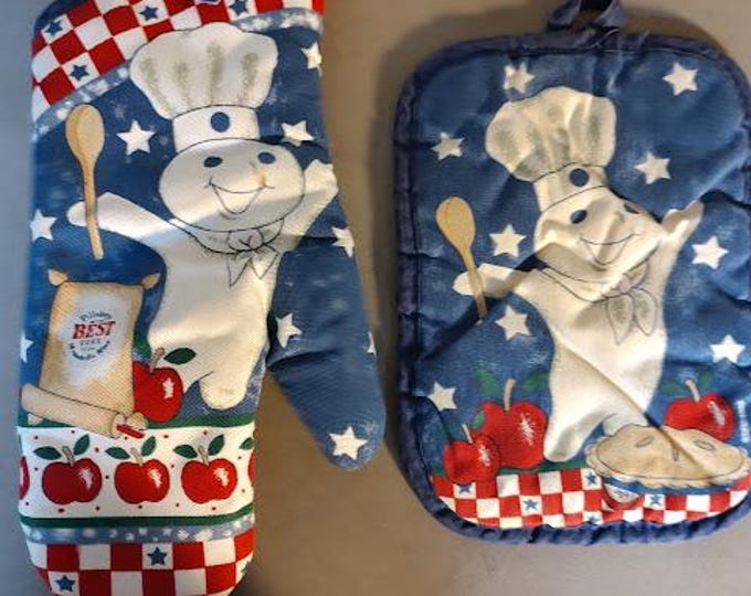 Pillsbury Doughboy Oven Mitt and Pot Holder
