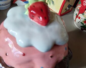 Strawberry Cupcake Cookie Jar - Etsy