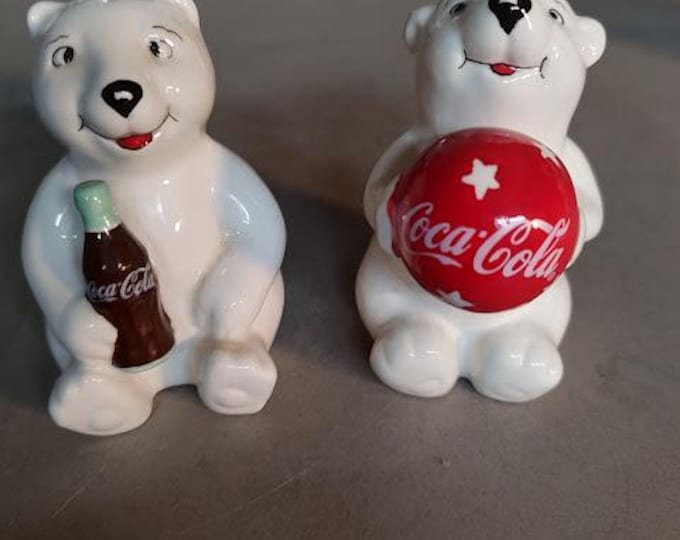 Coke Bears Salt and Pepper Shakers