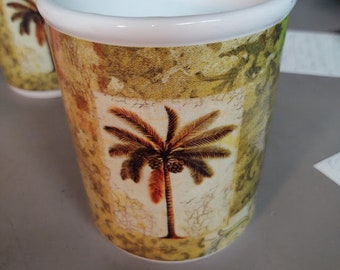 Palm Trees Stoneware Crock