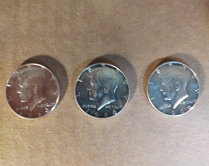 Three 1966 Kennedy Half Dollars 40% Silver