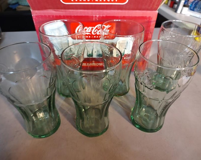 6 Vintage Coca Cola Drinking Glasses
