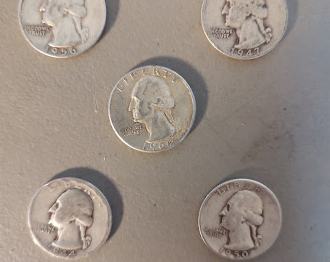 5 Mixed Years Washington Quarters