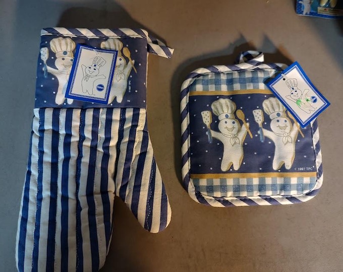 Pillsbury Doughboy Oven Mitt and Pot Holder