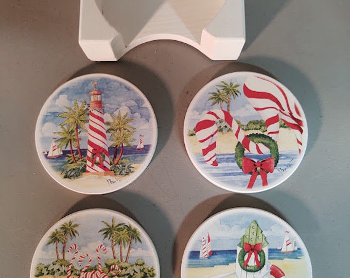 Coastal Christmas Coaster Set