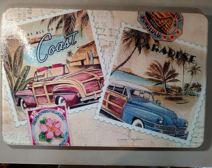 Tropical Trip Glass Cutting Board
