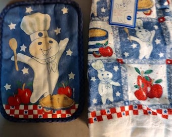 Pillsbury Doughboy Towel and Pot Holder
