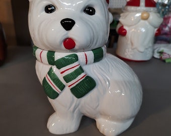 Christmas Dog Cookie Jar