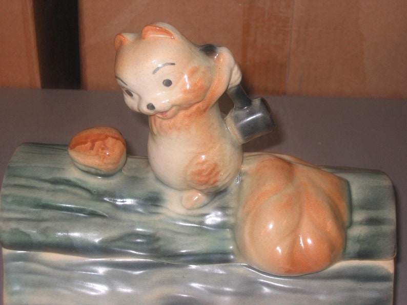 Squirrel on a Log Cookie Jar