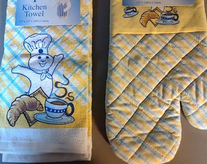 Pillsbury Doughboy Oven Mitt and Towel