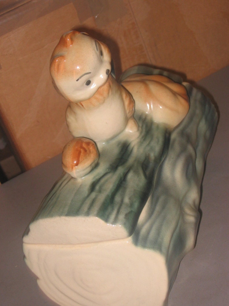 Squirrel on a Log Cookie Jar