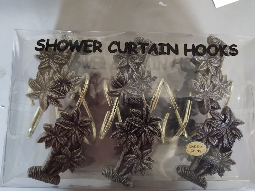 Palm Tree Shower Curtain Hooks