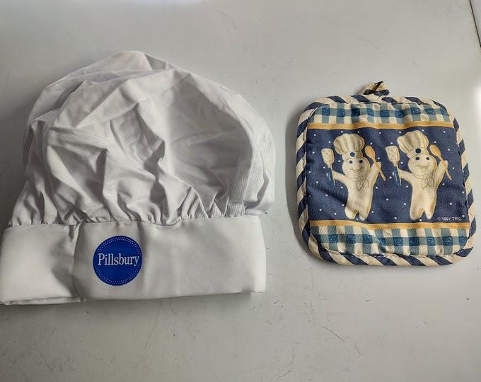 Pillsbury Doughboy Baker's Hat and Pot Holder
