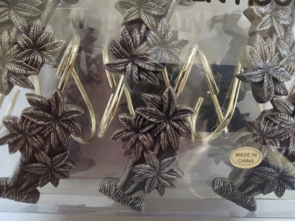 Palm Tree Shower Curtain Hooks