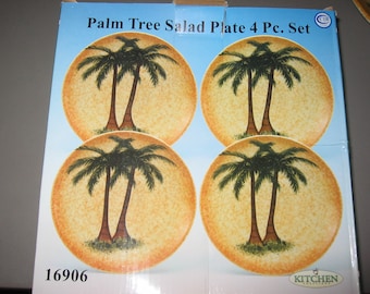 Palm Tree  Salad Plate Set