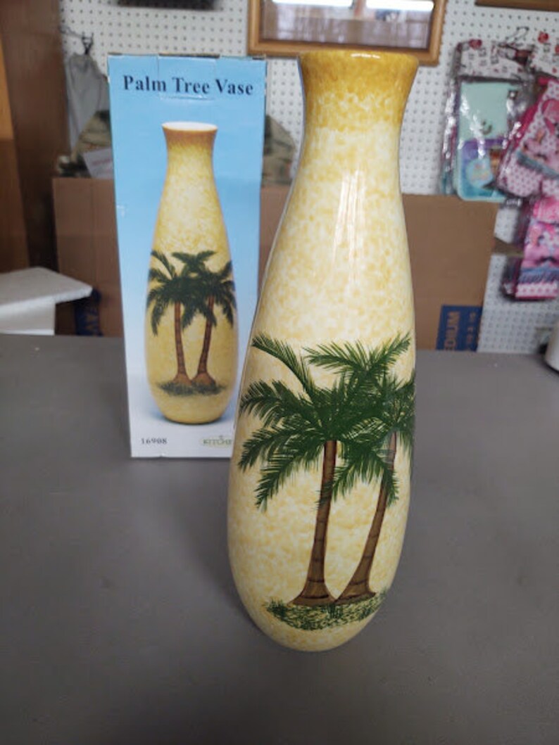 Palm Tree Vase Etsy