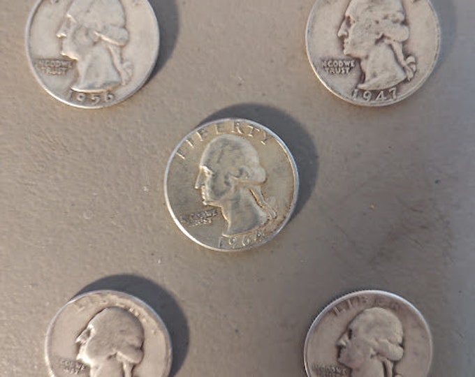 5 Mixed Years Washington Quarters