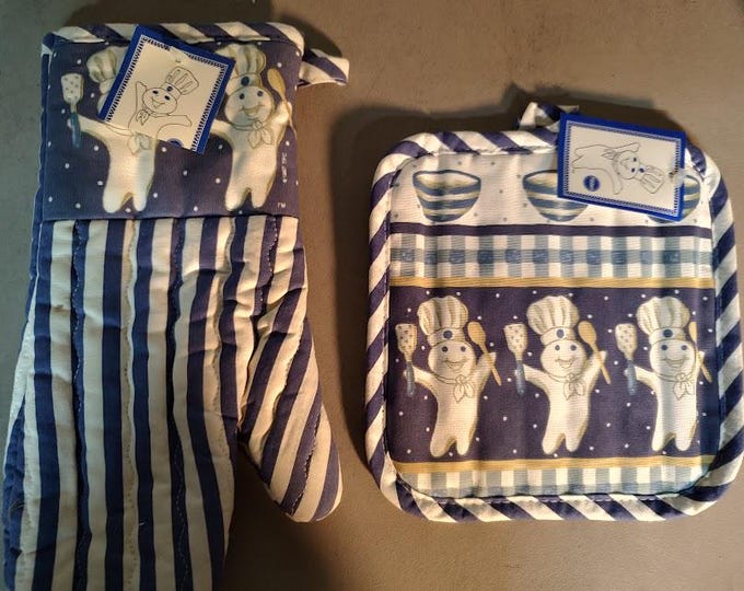 Pillsbury Doughboy Oven Mitt and Pot Holder