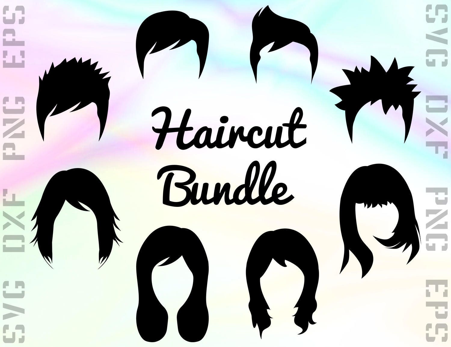 Man Hairstyle SVG Bundle Anime Haircut Svg Man Haircut Svg 