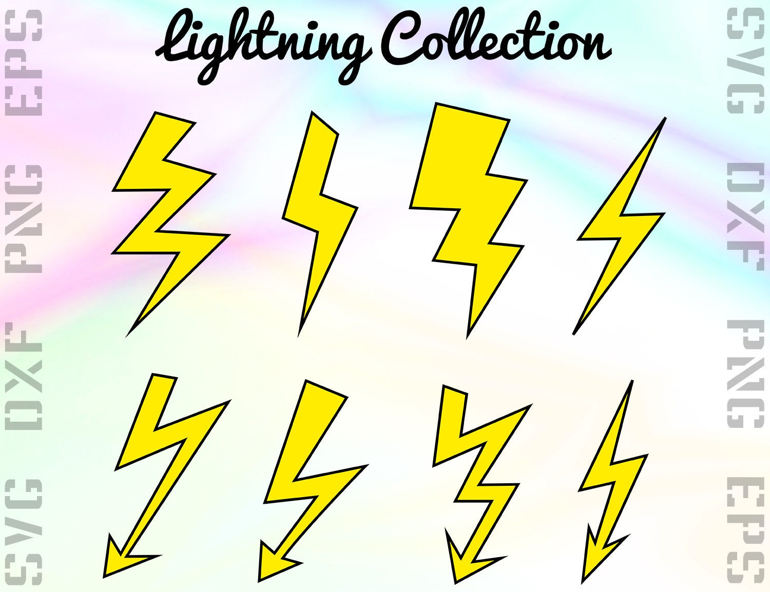 Download Lightning SVG Files Thunder Clipart Bolt Cricut Files | Etsy