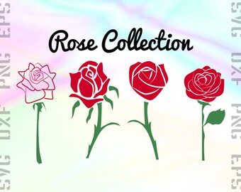 Download Beast's Enchanted Rose Silhouette SVG DXF PNG images for