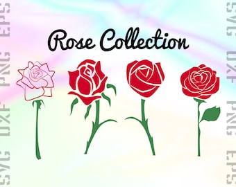 Download Beast's Enchanted Rose Silhouette SVG DXF PNG images for