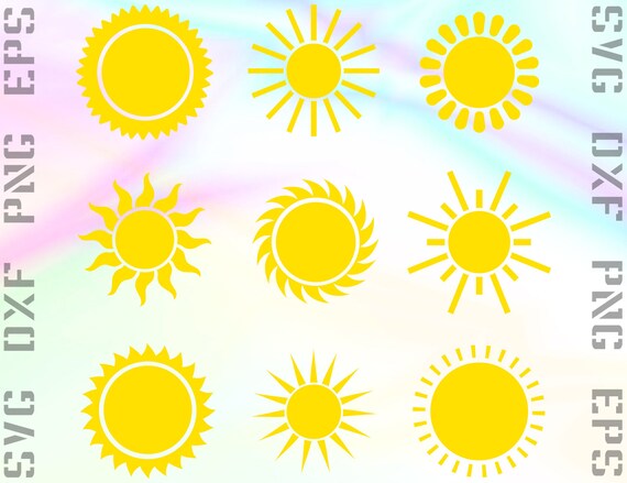 Download Sun Svg File Sun Cricut Svg Sun Dxf Sun Silhouette Sun Etsy