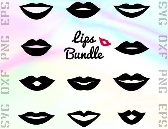 Download Lips Svg Files Lips Dxf Files Kiss Clipart Kiss Cricut Etsy