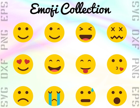 Emoji Svg Files Emoji Clipart Emoji Cricut Files Emoji Etsy
