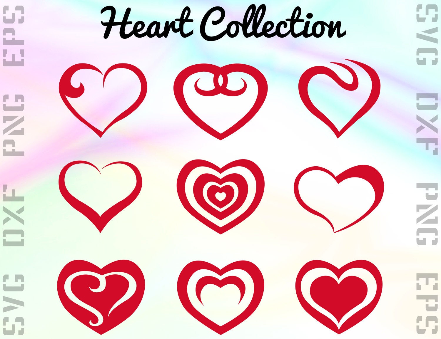 Herz Svg Dateien Liebe Herz Clipart Herz Cricut Herz Dxf Etsy