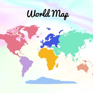 Kawaii World Earth Global Map Continent Stock Vector (Royalty Free)  711079192