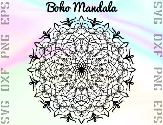 Download Boho Mandala Svg File Tribal Mandala Dxf File Boho Mandala Etsy PSD Mockup Templates