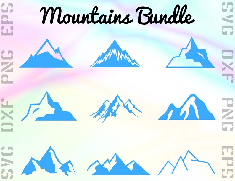 Download Mountain SVG Files Summit Clipart Everest Cricut Files | Etsy