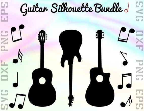 Music Notes SVG Guitar Note Svg Cut Files Cricut Clipart Silhouette Stencil Dxf Vector