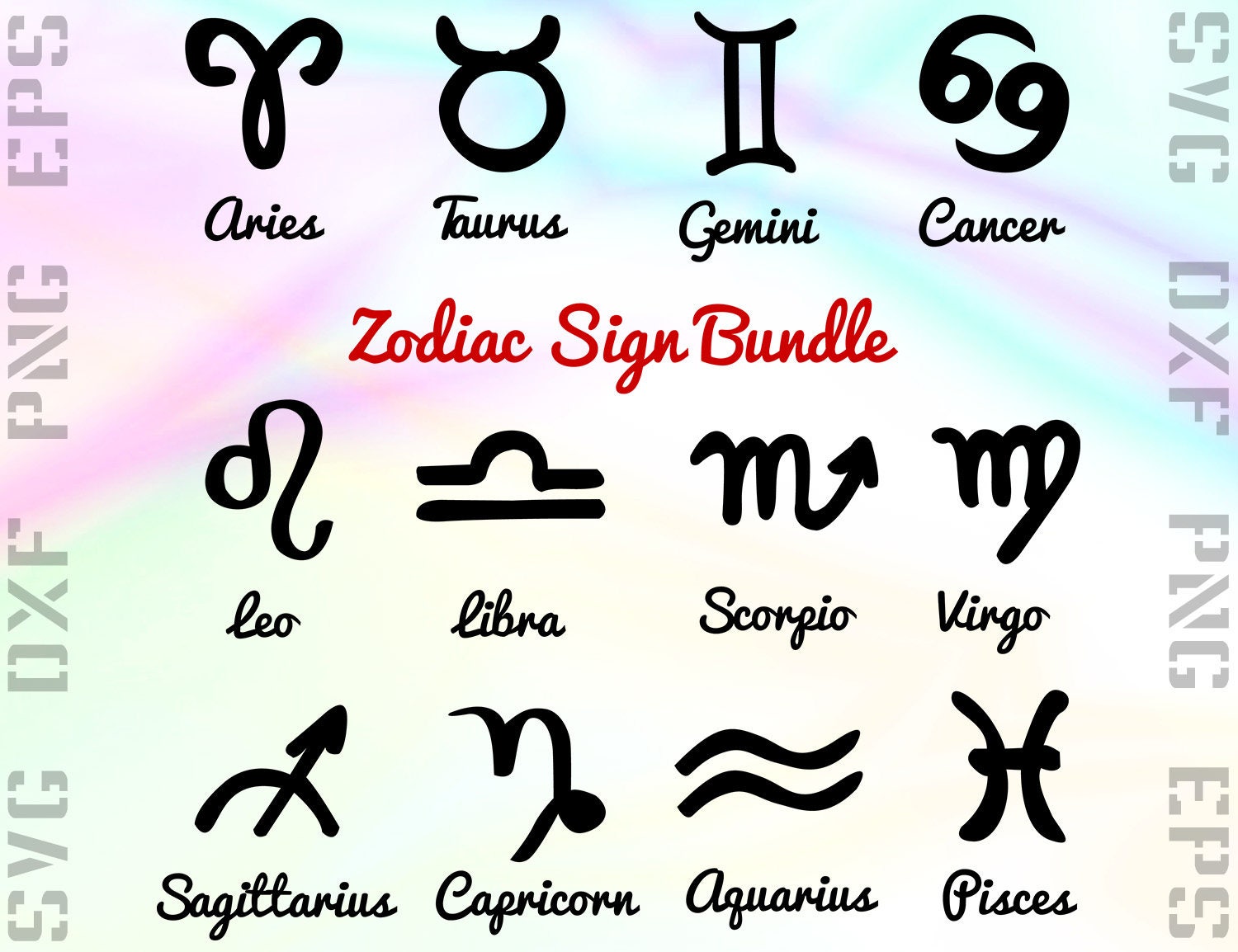 Download Zodiac SVG Files Zodiac Clipart Zodiac Sign Cricut Files ...