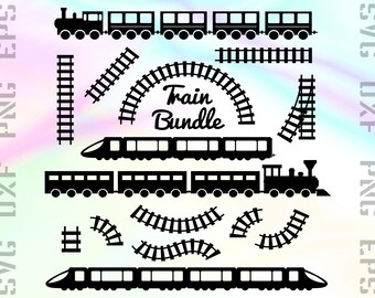Train SVG Files - Train Dxf Files - Train Clipart - Train Cricut Files - Railway Cut Files - Train Png - Train Silhouette - Railway Files