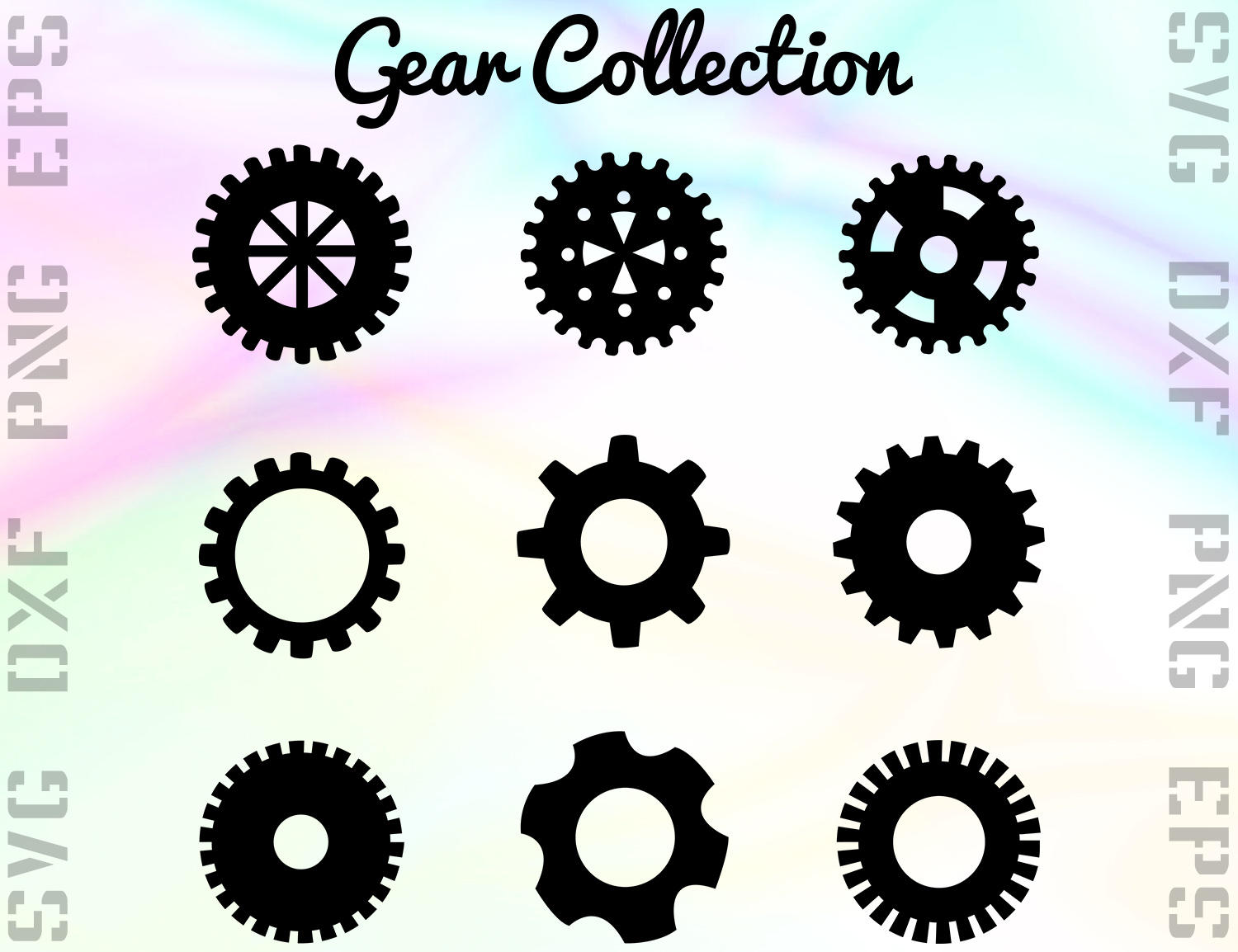 Gear SVG Files Gear Dxf Files Gear Clipart Mechanical Etsy