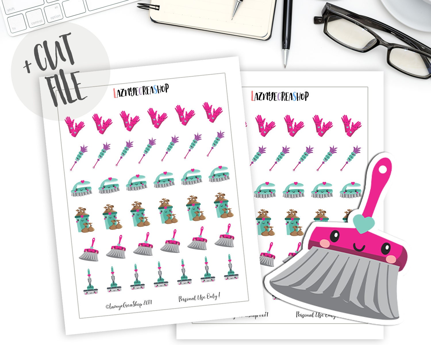 Cleaning Stickers Clean Stickers Chore Stickers Printable | Etsy