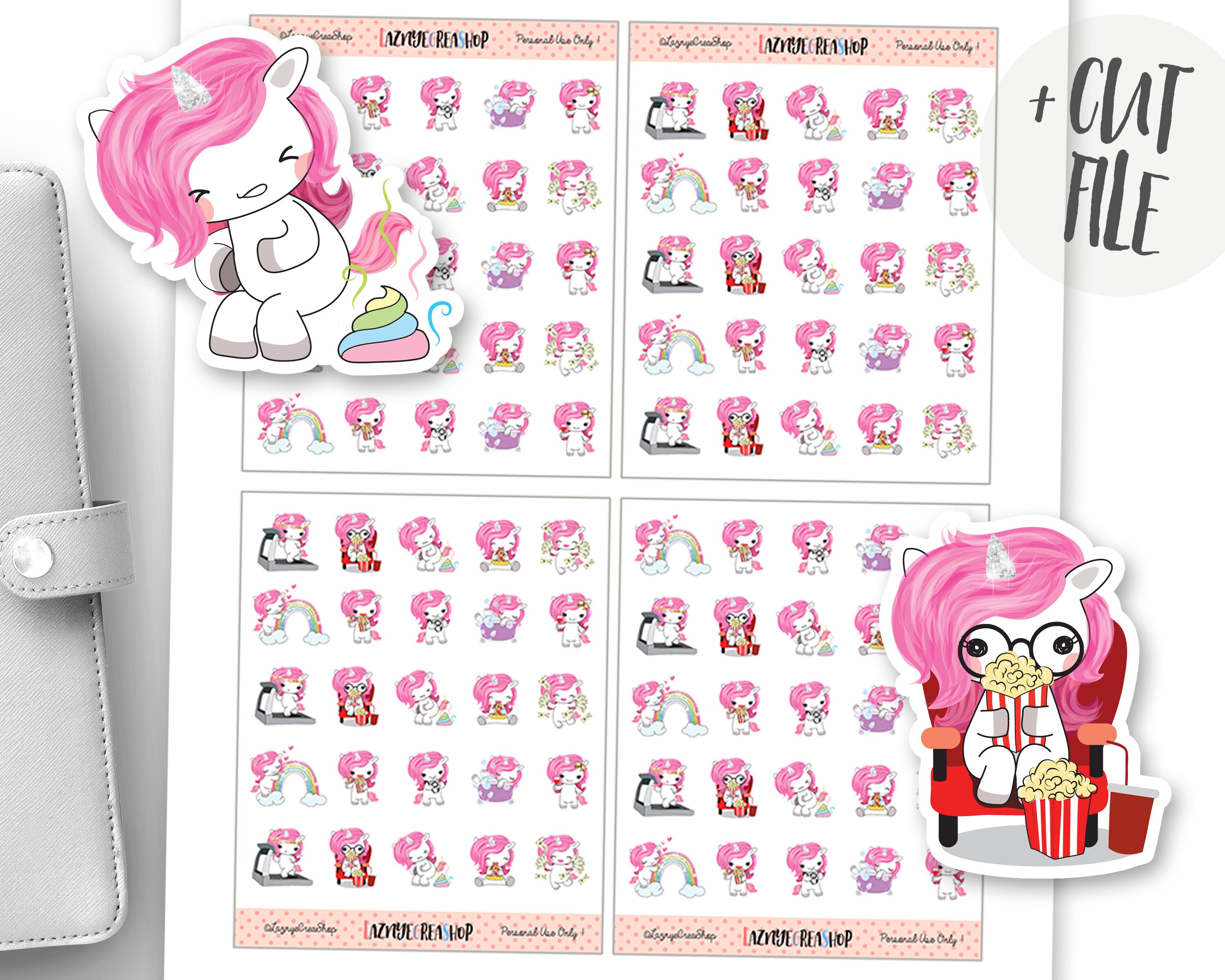 Printable Cute Unicorn Stickers Unicorn Stickers Pay Day Etsy