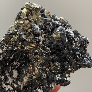 Lustrous Octahedral Pyrite with Galena !!