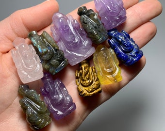 Beautiful Mix Set of Ganesha Crystal Sculptures !!!