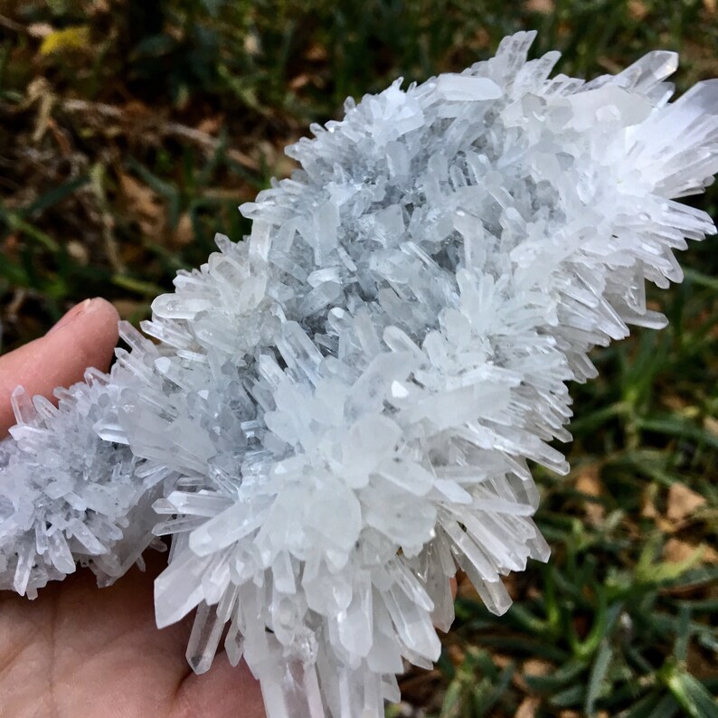 Quartz Crystals after Spharelite with Long Sharpy Crystals Cluster Specimen