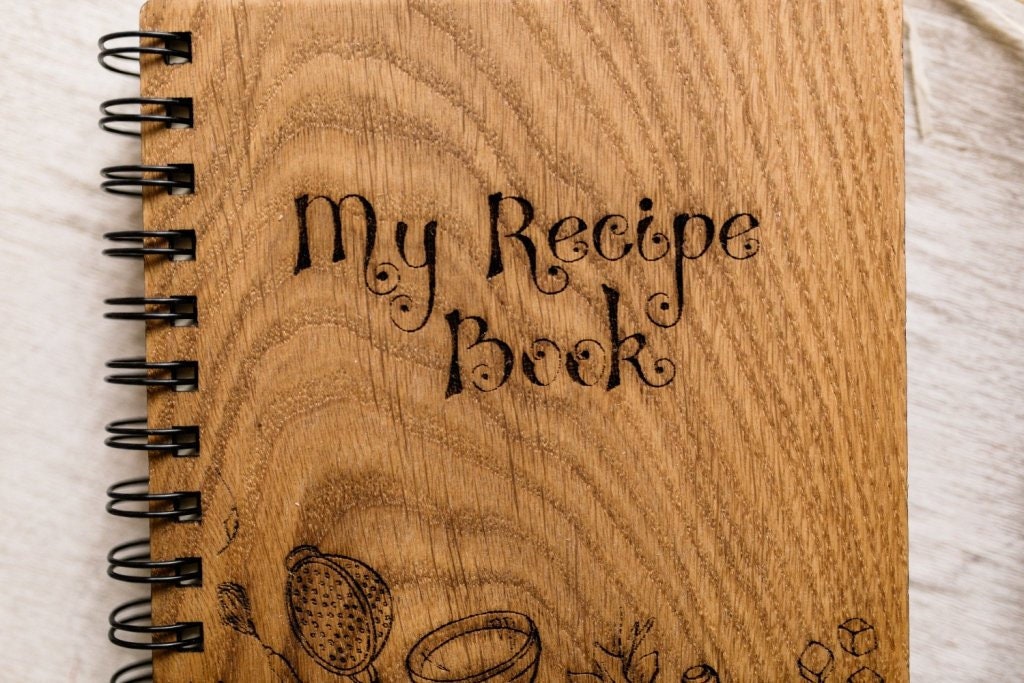Blank Recipe Book Custom Engraved Wooden Cookbook Etsy