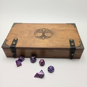 Yggdrasil Dice tray Brown Dice box  and Tree of Life /Customization box only. Your company logo