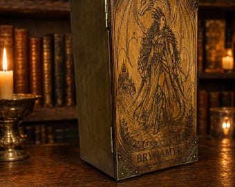 Custom Portrait Dice Cabinet, Luxury DnD Dice Storage with 7 Magnetic Trays, Personalized Best Friend Gift, Dungeon Master Gift