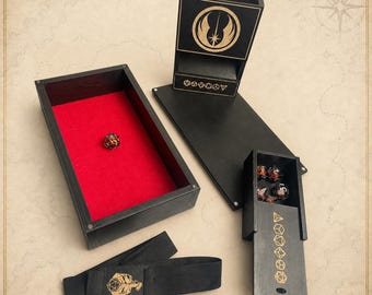 Zelda Dice Box with Removable Lid, Link and Hyrule Dice Tower Set, Tears of the Kingdom Gift, Fantasy DnD Dice Storage