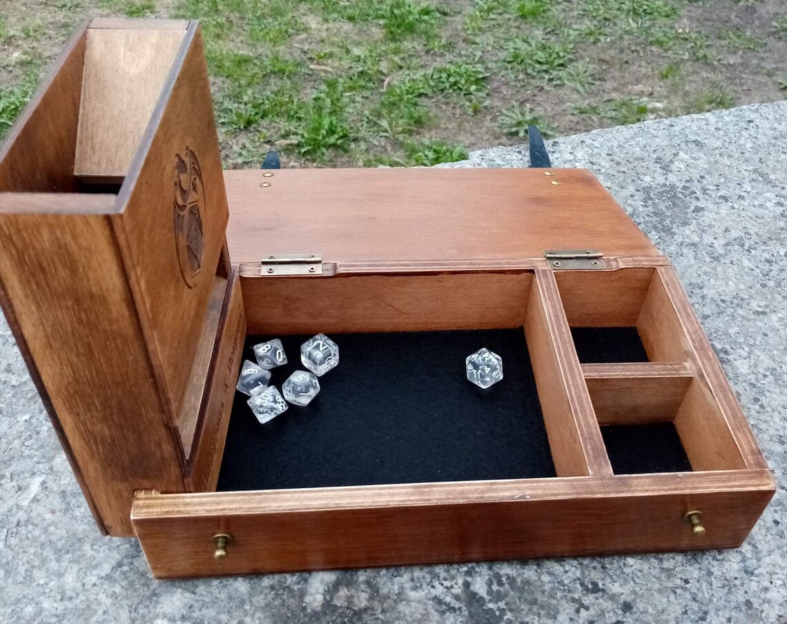 Wooden Dice Tower Custom Engraving Board Game Dice Tower Etsy