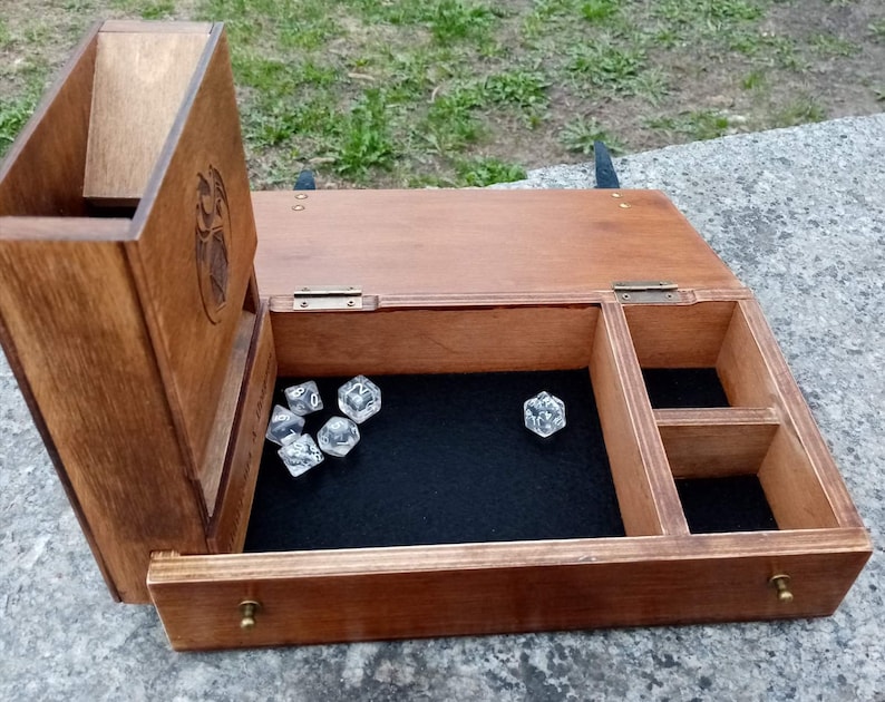 Wooden Dice Tower Custom Engraving Board Game Dice Tower Etsy